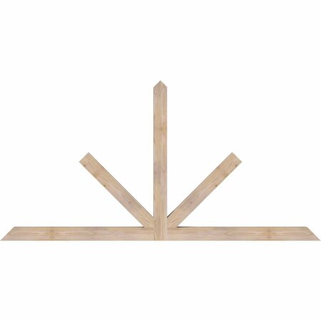 Ekena Millwork Saratoga Smooth Timber Gable Bracket, Douglas Fir, 84"W x 42"H x 3 1/2"D x 3 1/2"F, 12/12 Pitch GBW084X42X0404SAR00SDF